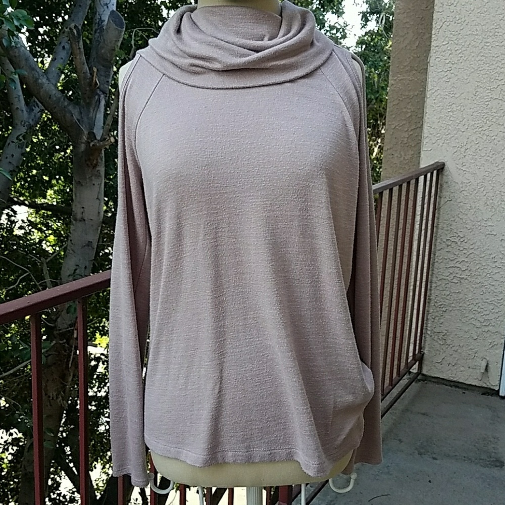 Blushed pink cowl neck with upper arm openings